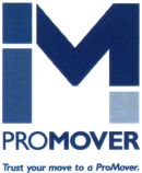 Logo featuring the text "ProMover" with a stylized blue "M" and the tagline "Trust your move to a ProMover.