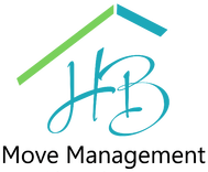 Logo featuring stylized letters "HB" in turquoise with a green roof outline and the text "Move Management" below.